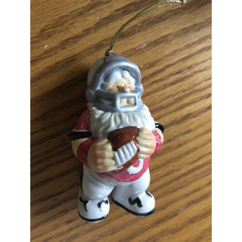 Football Santa Ornament
